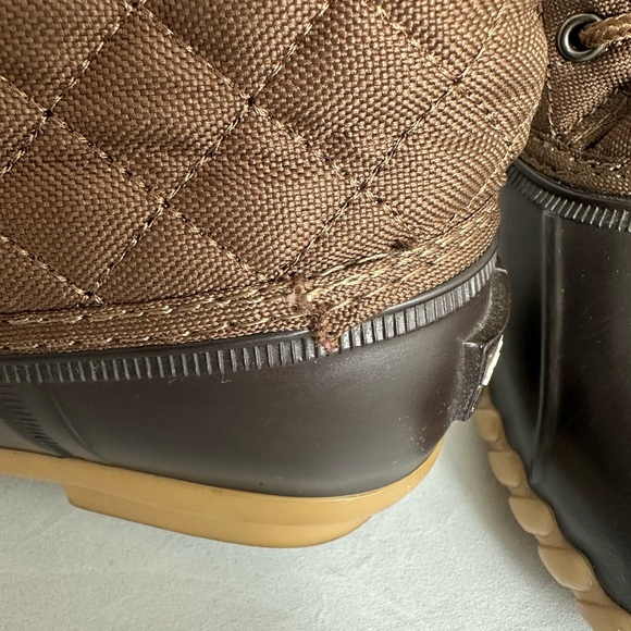 St. John's Bay Womens Denton Flat Heel Rain Boots Winter Boots Brown/Black Sz 7 - Picture 12 of 14
